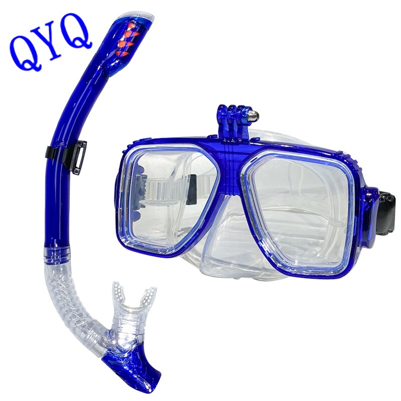 Professionele Duikbril Camera Duiken Maskers Zwembril Snorkel Duikuitrusting Camera Houder Fsports Camera &#39;S: Blue-transparent
