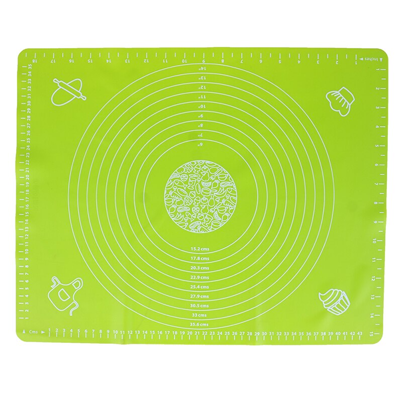 Kuchen matt 1 pc Super Große 50*40cm Nicht-Stock Kneten Teig Spitze rollen Silikon zurück matt schneiden Fondant Gebäck Blatt Gebäck: Grün