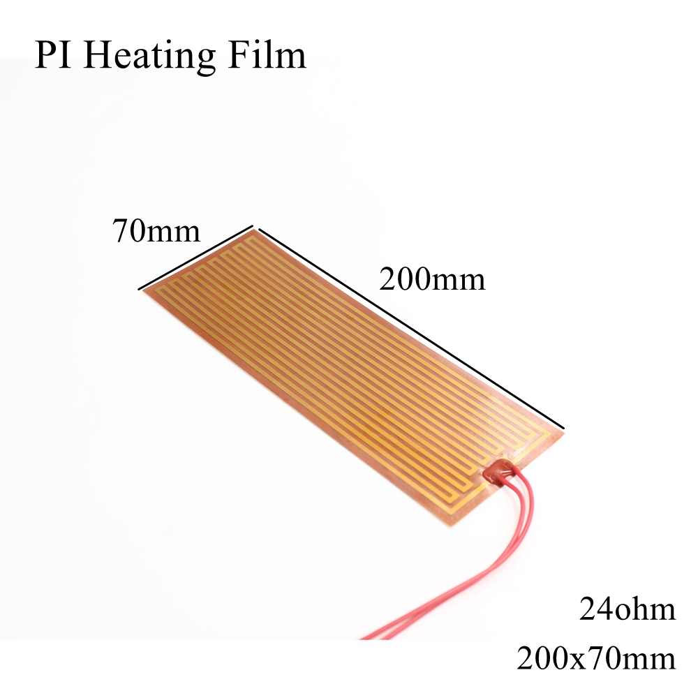 150X120Mm 5V 12V 24V 110V 220V Pi Verwarming Film Polyimide Adhesive Elektrische heater Plaat Panel Pad Mat Brandstof Folie Olie Motor Tank: 200x70mm