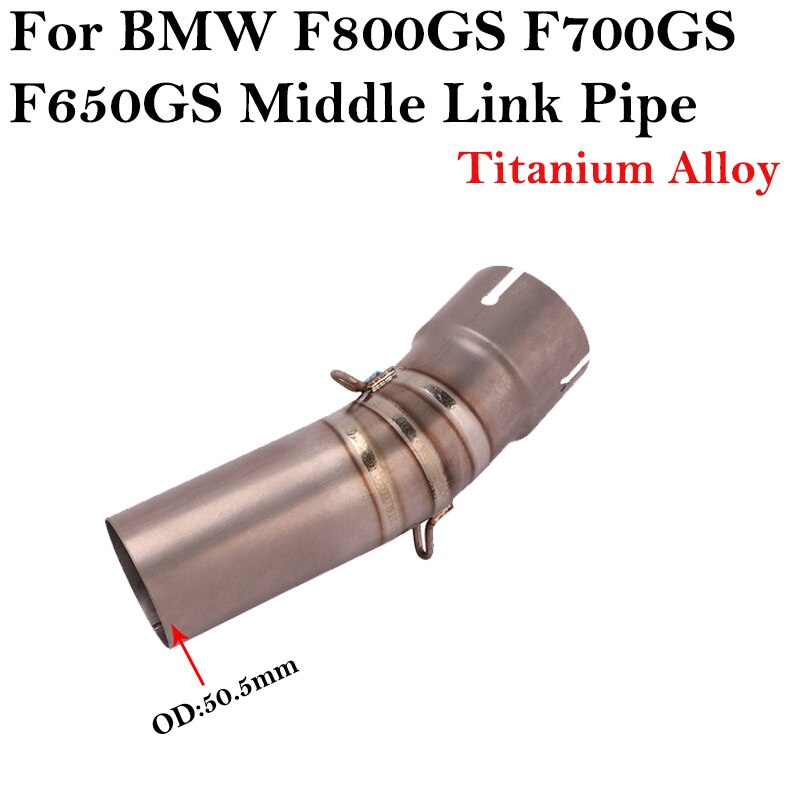 Voor Bmw F800GS F700GS F650GS Motorfiets Uitlaat Escape Bewerkt Titanium Legering Sluit Midden Link Pijp Zonder Uitlaat: Titanium Alloy