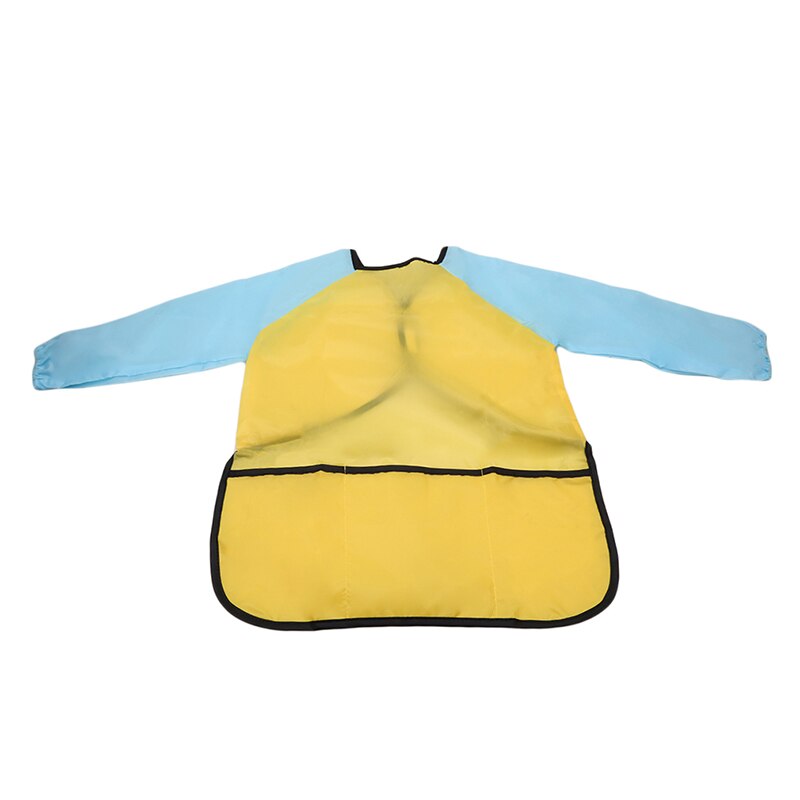 Bambini Impermeabile di Arte Del Mestiere Grembiule Grembiule per I Bambini FAI DA TE Pittura Disegno di Cottura Mangiare Grembiuli Tasche per La Vernice Strumenti di Disegno: giallo