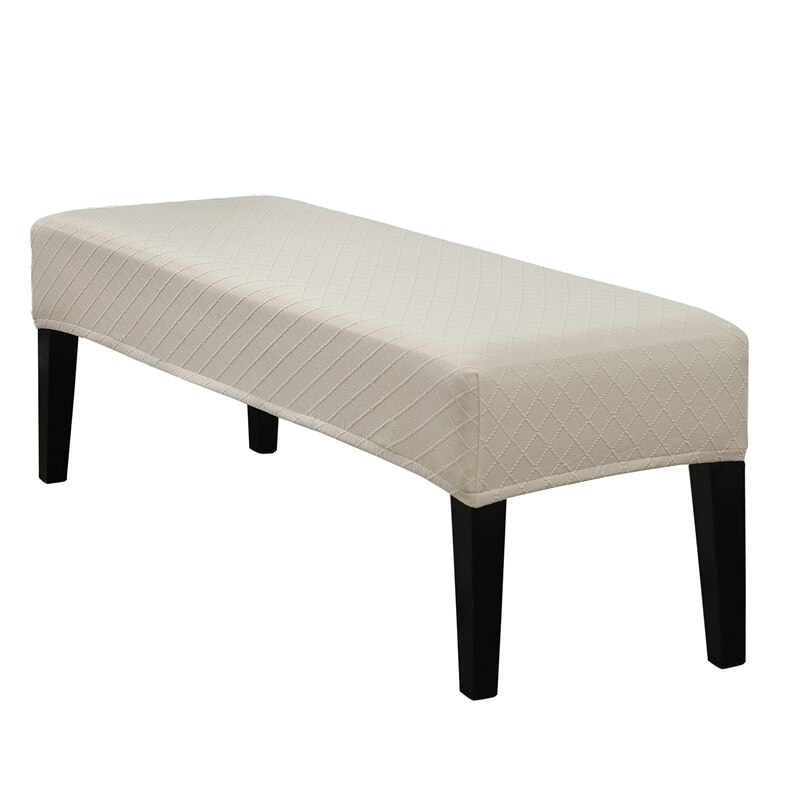 Coprigambe lungo Jacquard universale coprigambe per pianoforte in Spandex elasticizzato coprigambe per poggiapiedi rettangolari in tinta unita tutto-compreso: Beige copertina