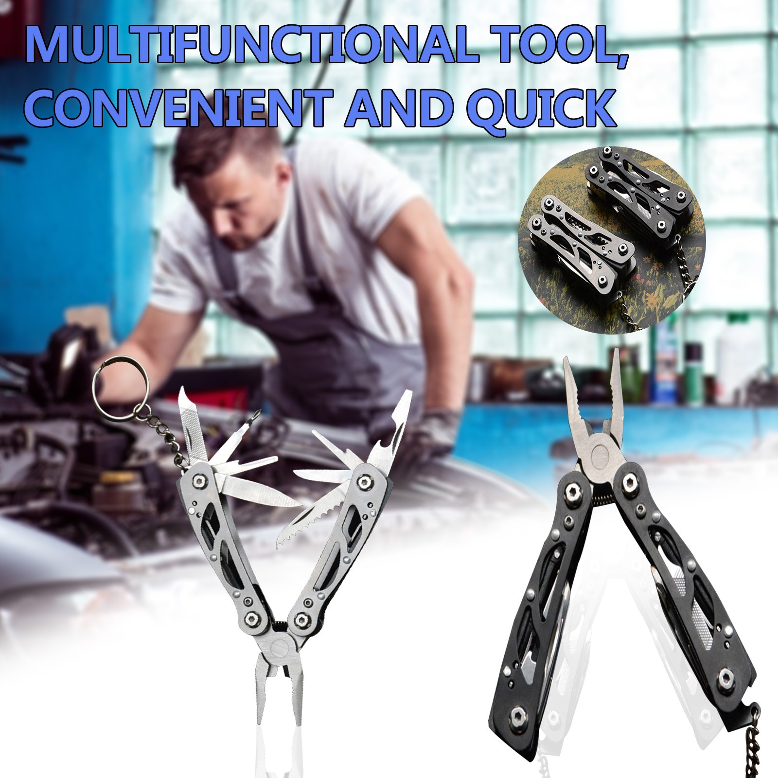 Outdoor Multifunction Folding Pliers Portable Outdoor Multitool Mini Folding Pliers Key Pocket Folding Pliers Multi-tool