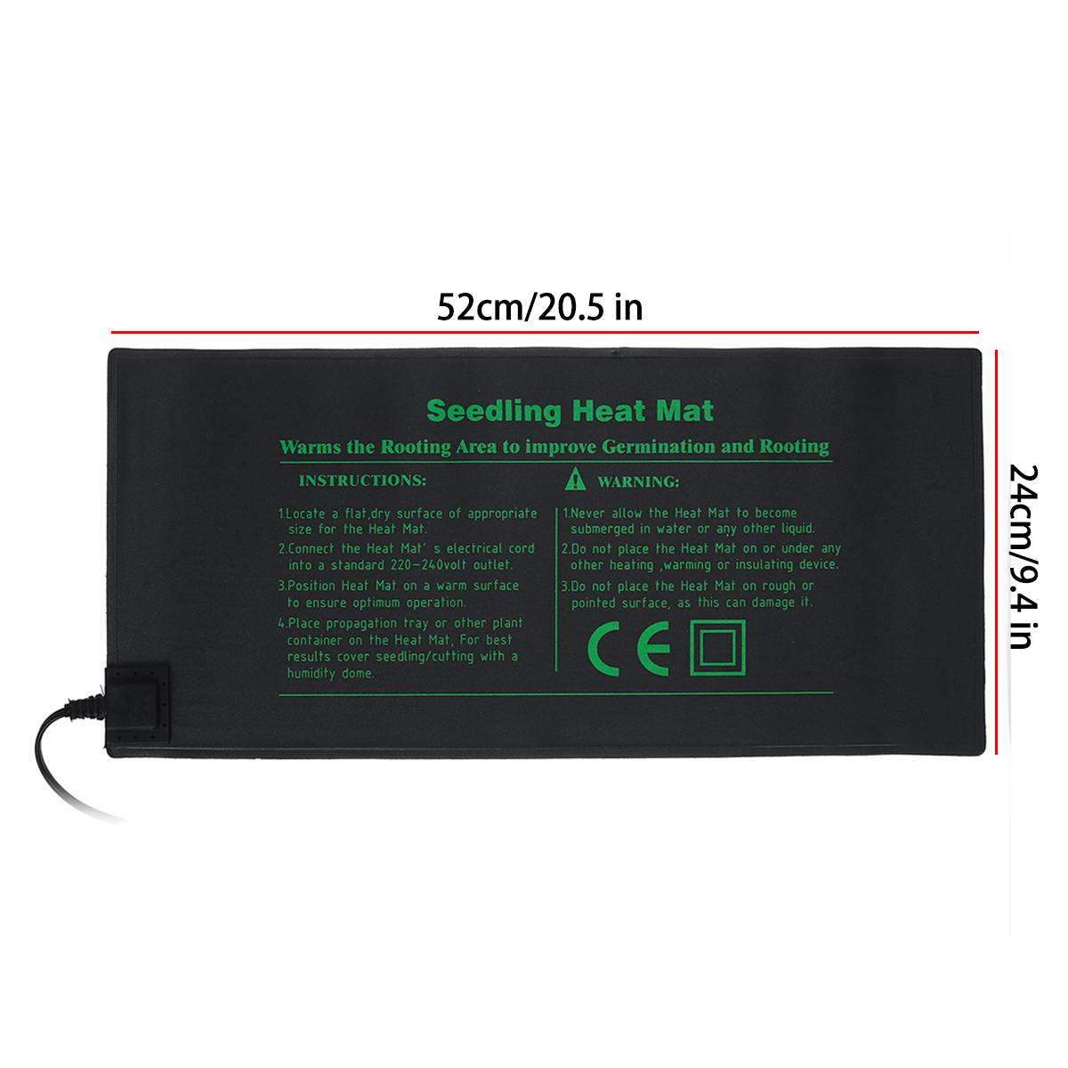 EU Plug Waterproof Heating Mat 24x52CM Plant Greenhouse Rooting Germination Propagation Clone Starter Pad Garden Supplies 220V