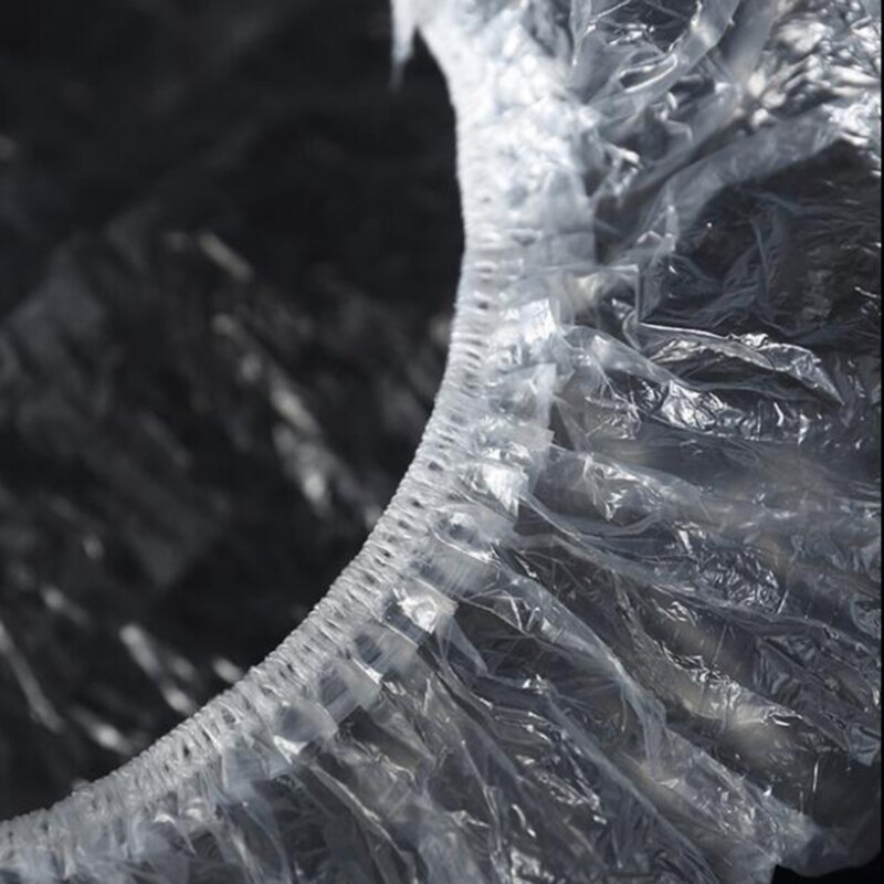 100Pcs/Set Disposable Shower Caps Hair Processing Clear Plastic Caps For Spa Home Use Hotel And Hair Salon