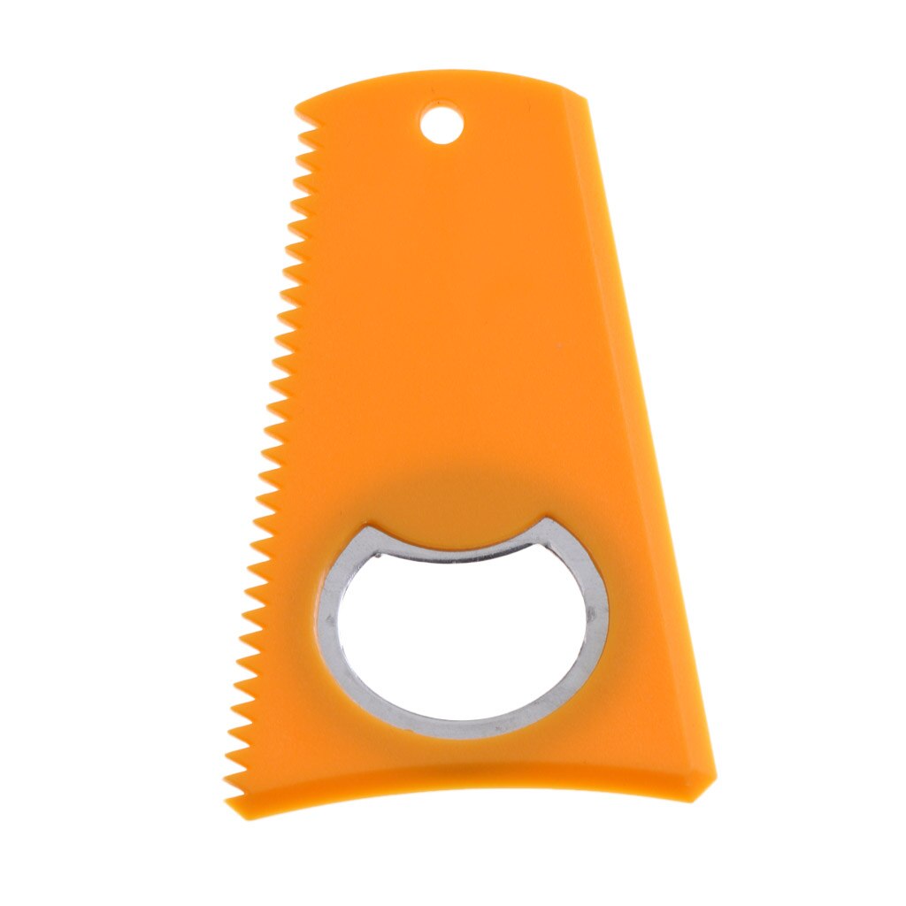 Durable Surfboard Skimboard Surf Wax Comb&amp; Scraper Remover With Lanyard Hole: yellow
