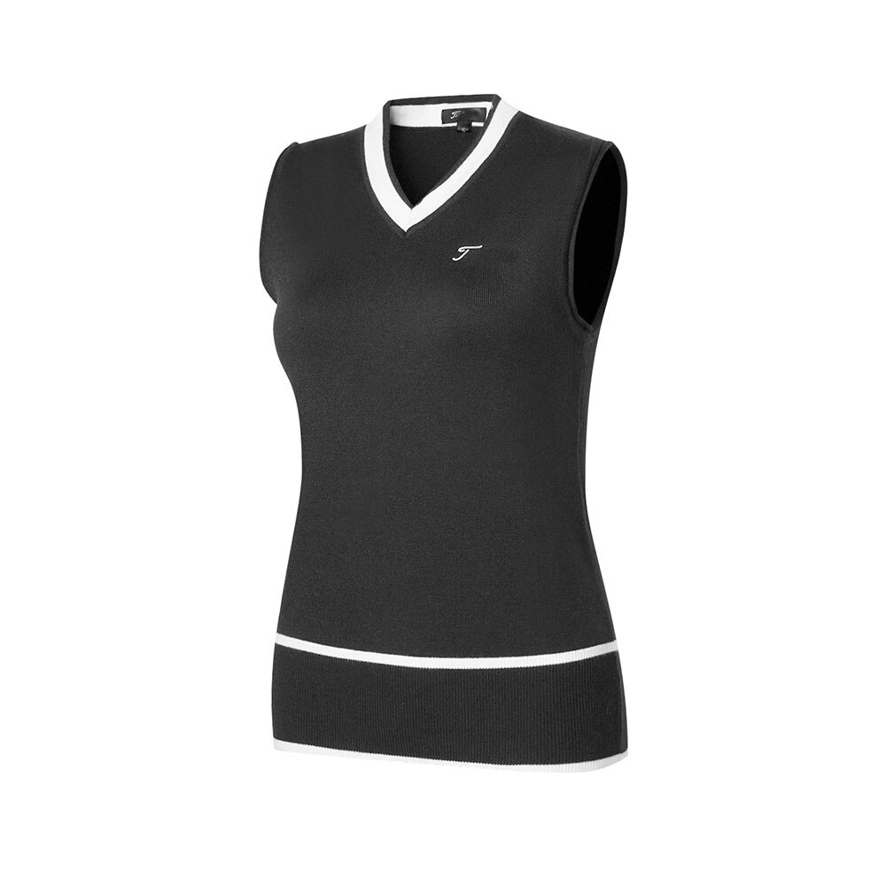 2020 nye golf tøj damer golf t-shirt kaninuld fritidssport golf sweater vest: Sort / L