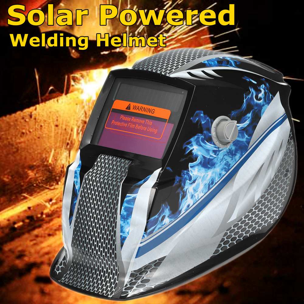 Solar Powered Eyes Mask Automatic Darkening Electric Welding Helmet Adjustable Shade 4/9-13 for TIG MIG ARC MAG Mask/Gloves/Lens