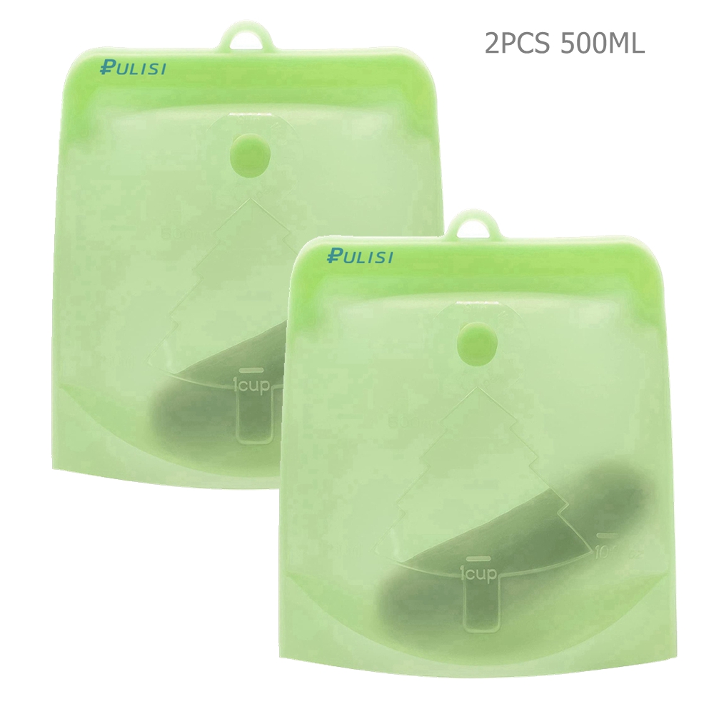 2er Pack Silikon-Lebensmittel beutel 1500ml 1000ml 500ml auslaufs ichere Behälter wieder verwendbarer frischer Beutel Lebensmittel-Aufbewahrung beutel Gefrier beutel Snack behälter: Weiß