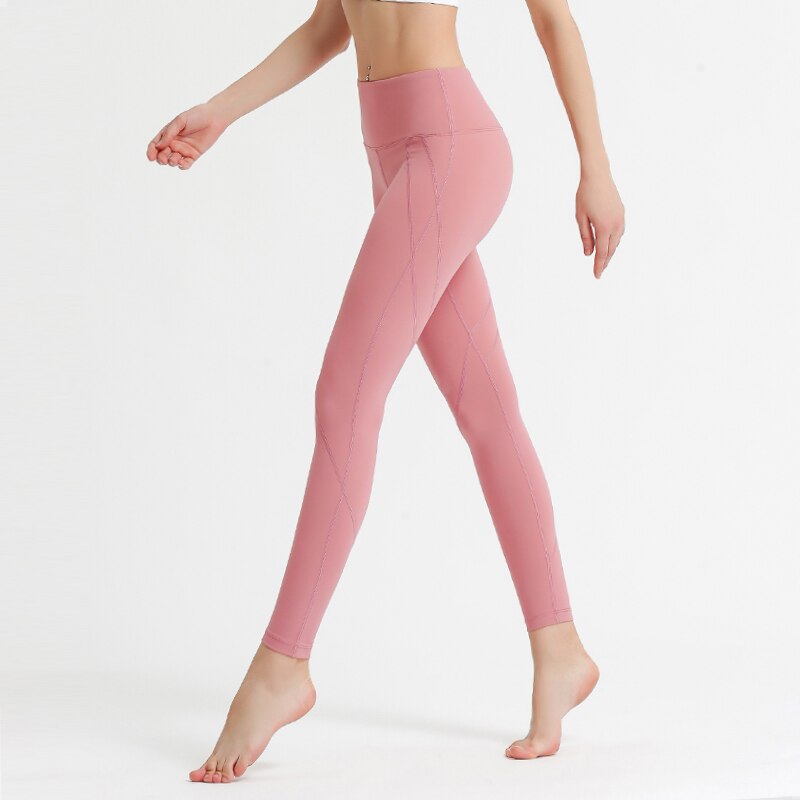 Patchwork Yoga Pants Women push up Running fitness clothing Tights leggings sport women mallas deporte mujer#2l5: Pink / S