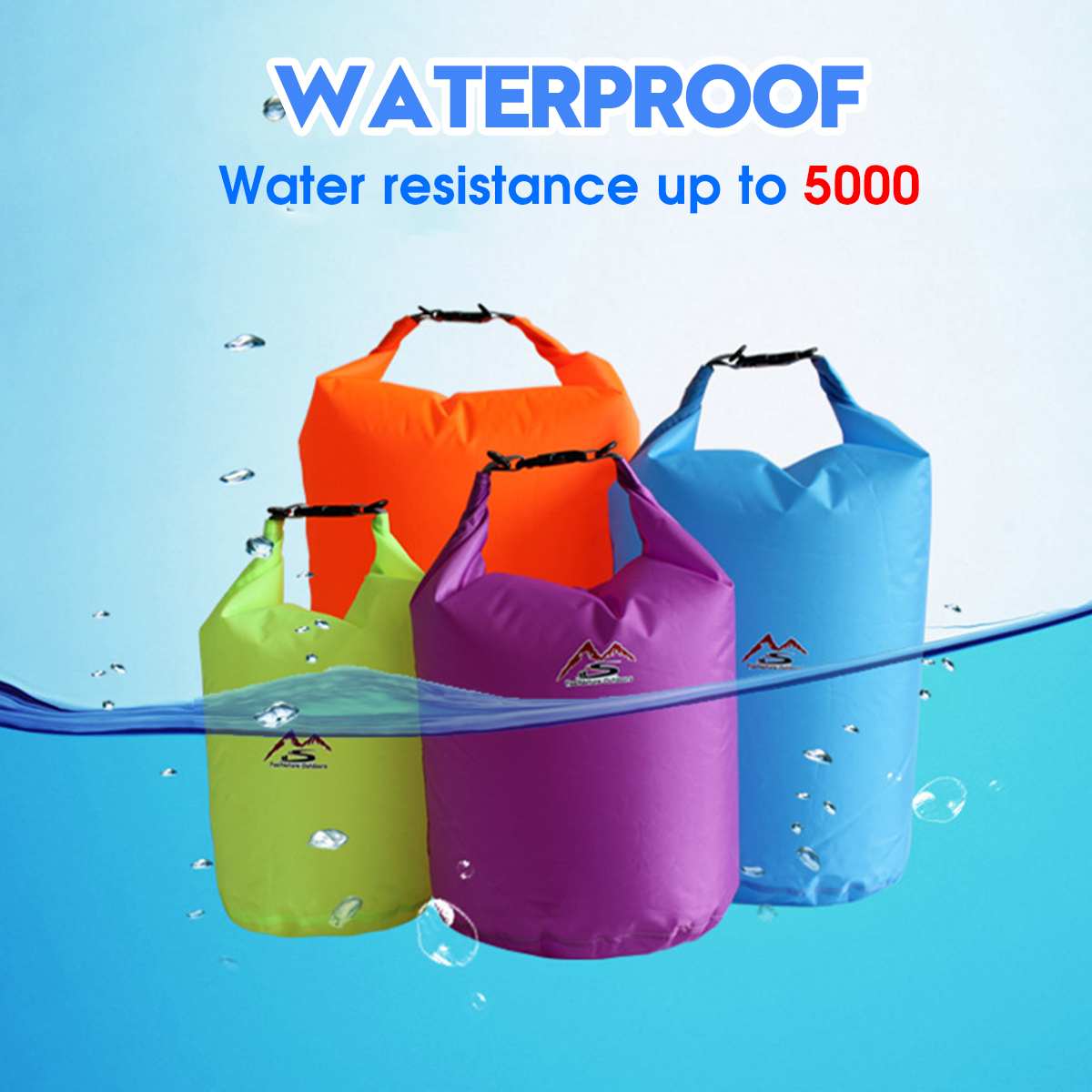 5l sacs de natation portables, sac étanche, sac de rangement, sac pour camping en plein air, randonnée, natation, trekking, navigation de plaisance