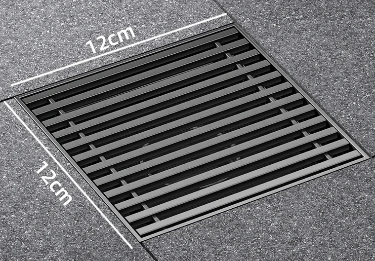 Large Floor Drain 304 Stainless Steel 12/15/20cm Square Linear Bathroom Floor Drains Outdoor Courtyard Large Diameter Drain: green