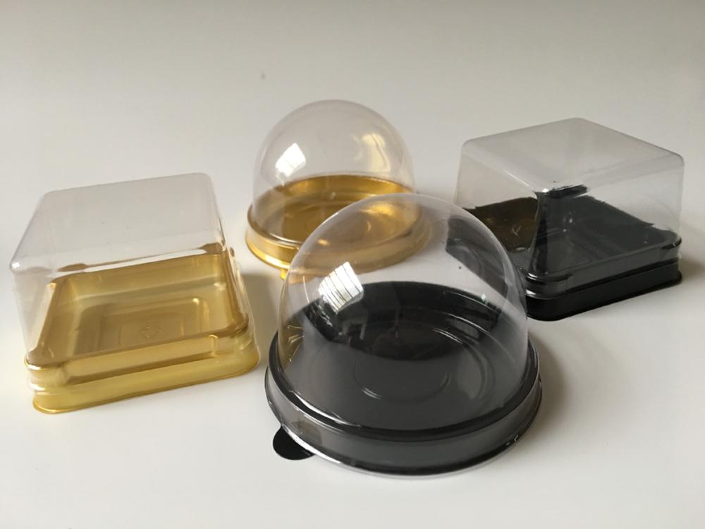 100sets Clear Plastic Wedding Cupcake Boxes for Bridal Shower Christmas Party Boxes Cake Dome Packaging Favors Boxes