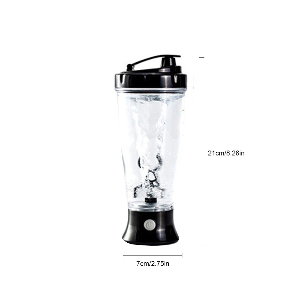 Agitateur de protéines automatique de 300ML, bouteille Portable, mélangeur d&#39;eau puissant, tasse de mélange, tasse à secouer électrique: Black