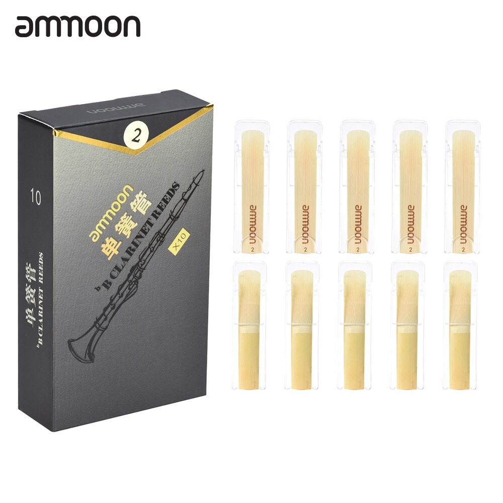 Ammoon 10 stuks/doos klarinetrieten sterkte 2.0 hoogwaardige bb klarinet bamboe rieten accessoires voor houtblaasinstrumenten