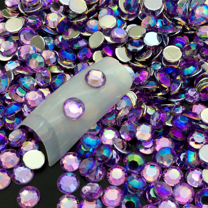 60 stuks/pak 5mm diy 3d nail art acryl ronde glitter strass steentjes plaat uv gel polish tips edelsteen sticker manicure decal decoratie: 07