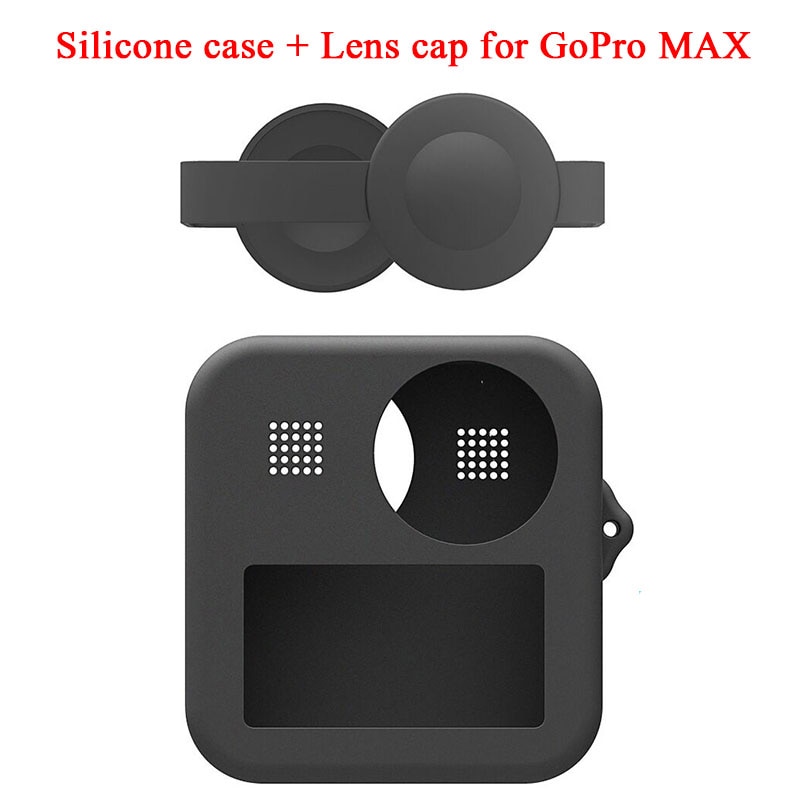 Siliconen Case Met Lens Cap Voor Gopro Max Gehard Glas Film + Protector Lens Cover Voor Gopro Max Panoramische Camera accessoires