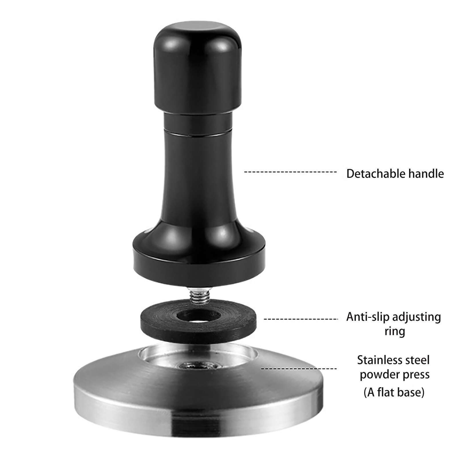 58mm Calibrated Pressure Tamper For Coffee 304 Stainless Steel With Spring Base Horizontal Tool For Barista Coffee Accessories