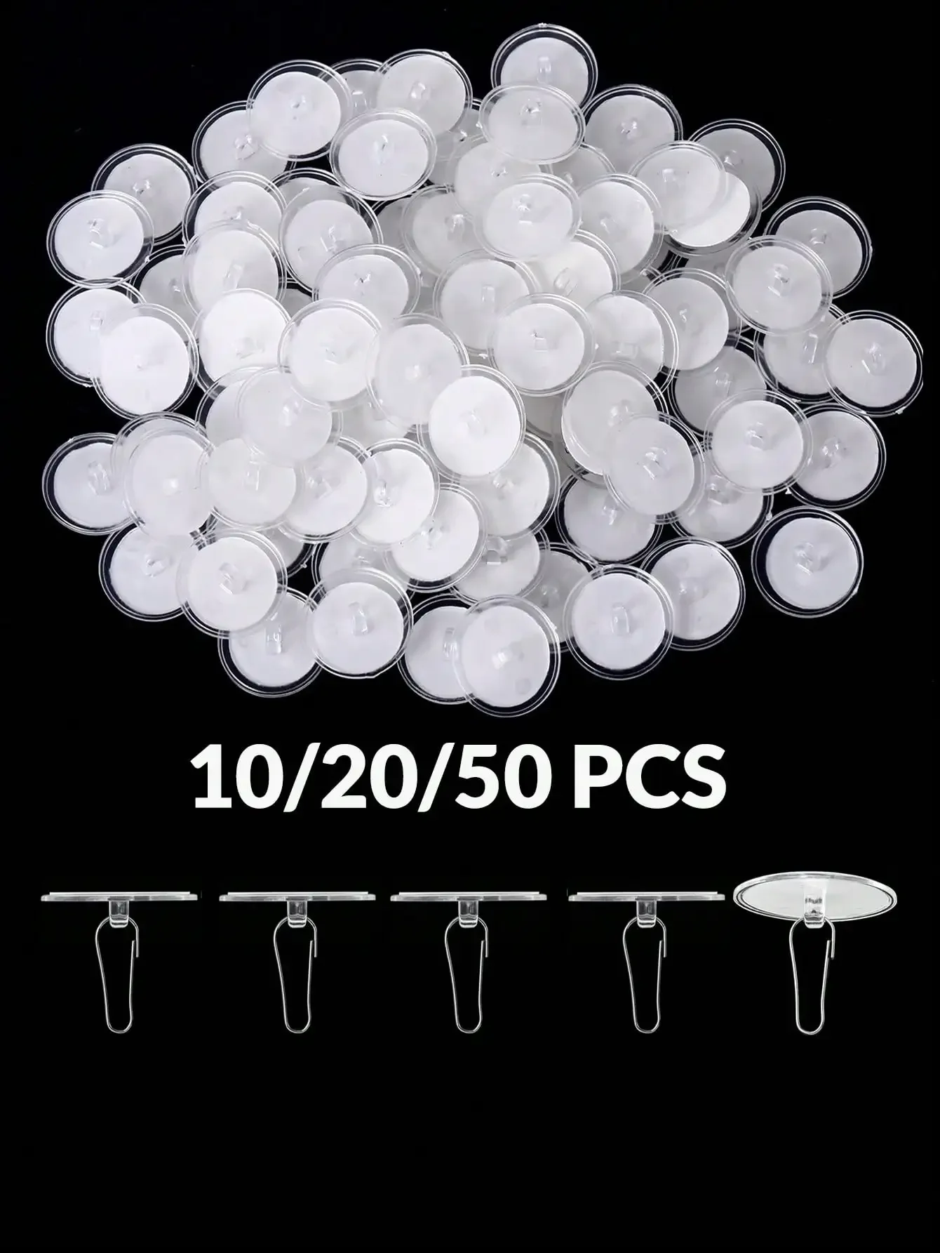 10/20/50 pçs teto forte traceless pequeno disco gancho transparente sucção cartaz decorativo pendurado gancho autoadesivo