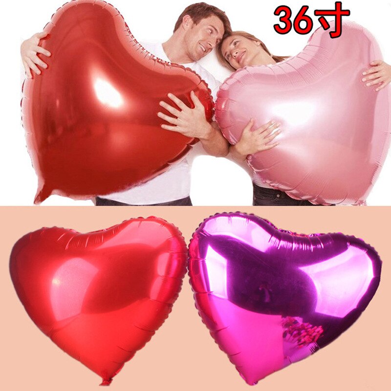 36 tommer 10 stk hjerte kjærlighet ballonger oppblåsbar folie ballong bryllup valentin dag dekorasjoner helium ballong jeg elsker deg globos