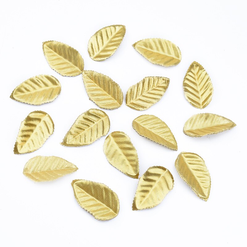 100/200 stykker silke roser blade guld blade kunstige planter dekorativ blomst julekrans gør-det-selv hjem bryllup indretning