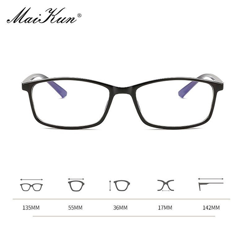 Maikun Box Anti-Blue Radiation Glasses Mobile Phone Computer Eye Protection Flat Glasses Unisex