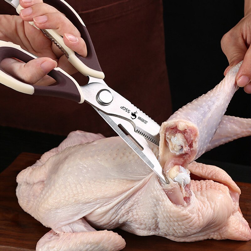 Wilona Household Kitchen Scissors Sets Removable Multi-function Food Scissors Stainless Steel Cut Chicken Bones
