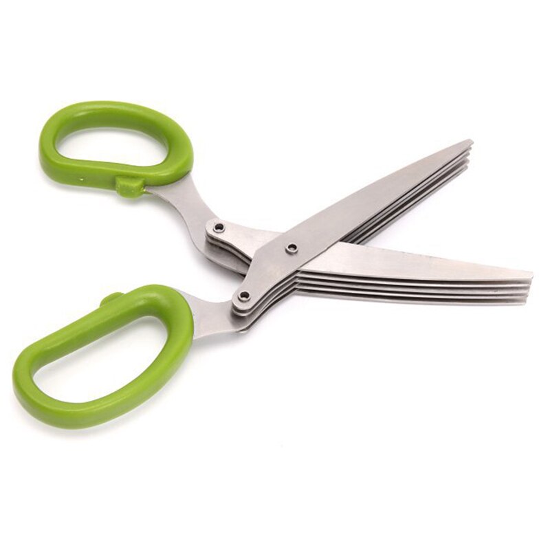 1pc Stainless Steel Scissors /5 Layer Scissors Multifunctional Onion Noodles Laver Broken Kitchen Scissors