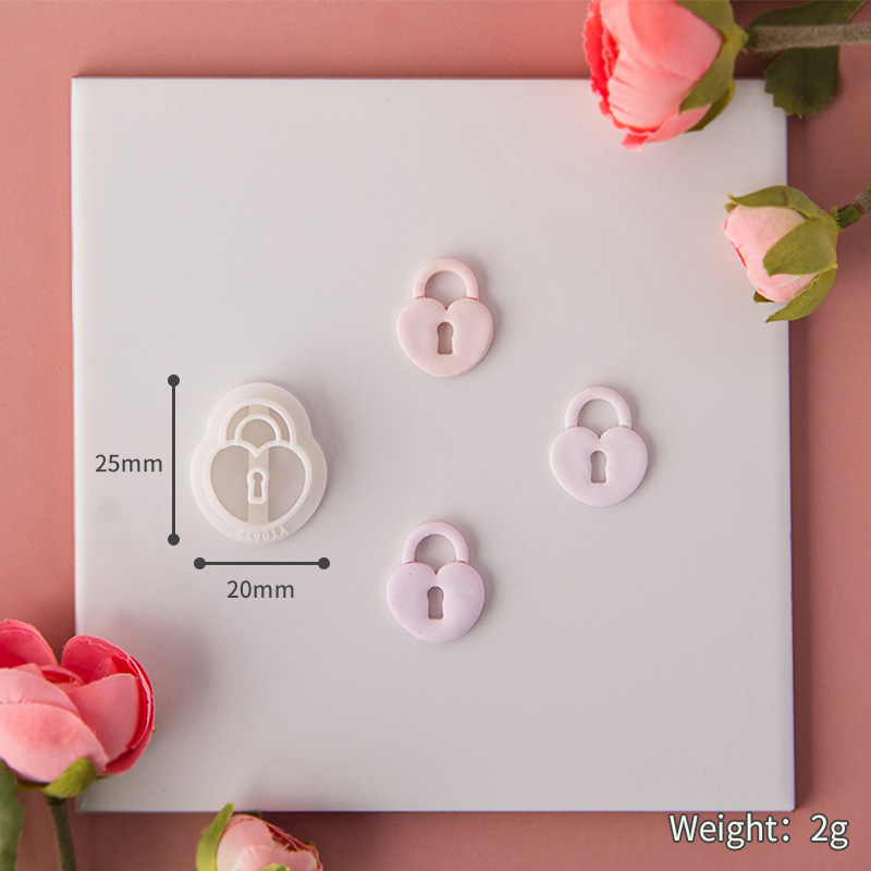 Serie del Día de San Valentín, moldes de corte de arcilla polimérica, cortadores con forma de corazón de amor para pendientes DIY, fabricación de decoración de joyería: Multicolor