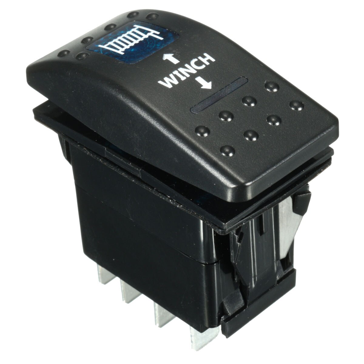 12V 24V Car Boat LED Rocker Switch Winch In Winch Out Dual LED Light Blue Red Orange Green White 7pins