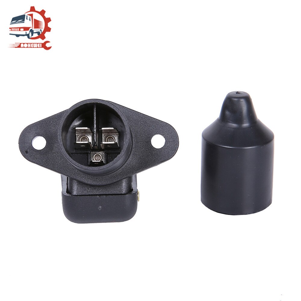 AOHEWEI 3 Pin Trailer Socket Connector 12V 3 Pole Plug Interface Adapter for Car Electronics Semi-Trailer Caravan Truck Vehicle