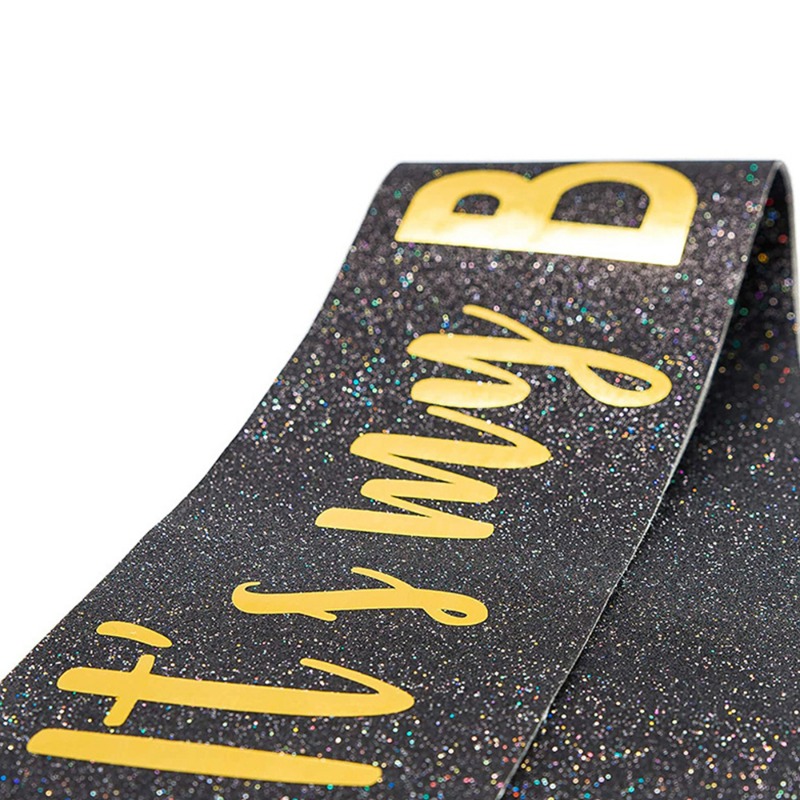 Cinturón de ceremonia con purpurina para niña, correa para de reina de cumpleaños, cinta brillante, suministros para de cumpleaños, accesorios con purpurina, 1 ud.