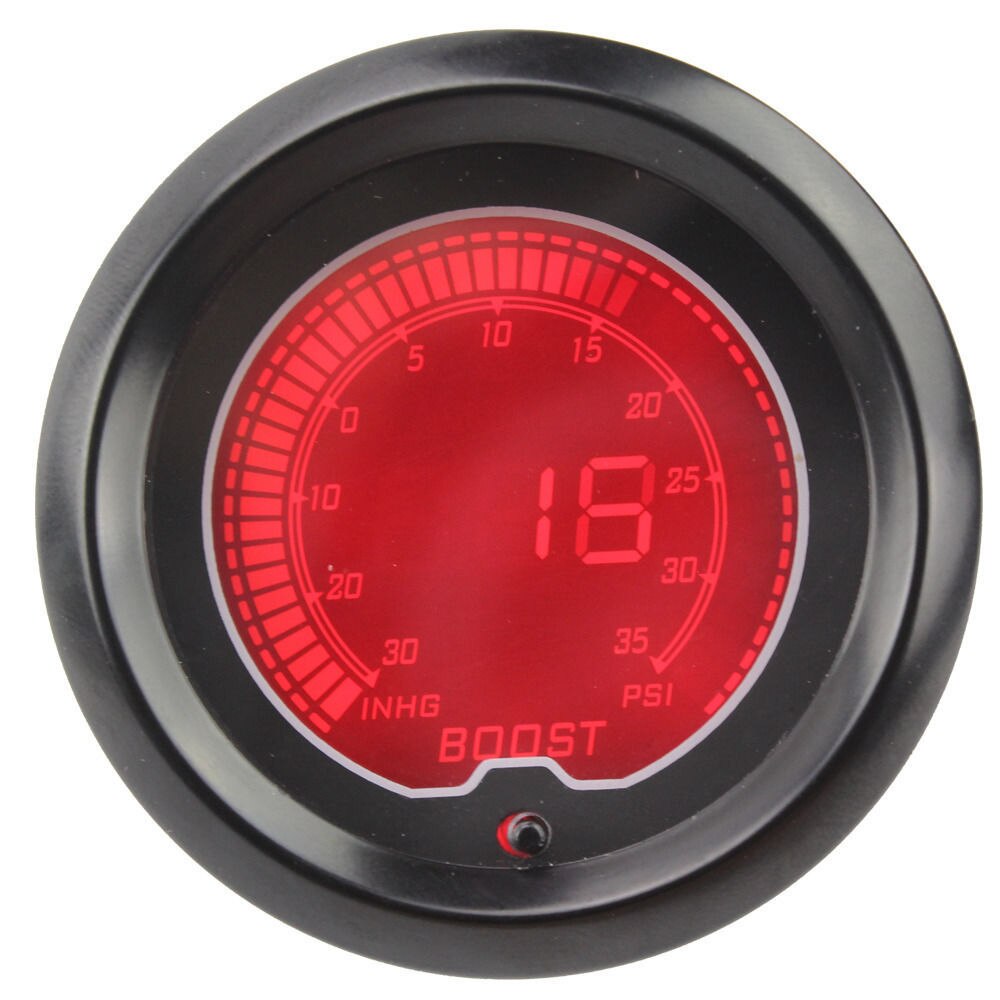 EE support 2" 52mm Turbo Boost Gauge Vacuum Digital Clocks Colors LED Light Boost Meter