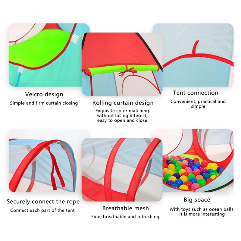 Kinder Zelt Mit Tunnel Spielen Haus Wigwam Für Kinder Spielen Spielzeug Kriechen Tunnel Zelt Für Kinder Bälle Pit Pool 3 In 1