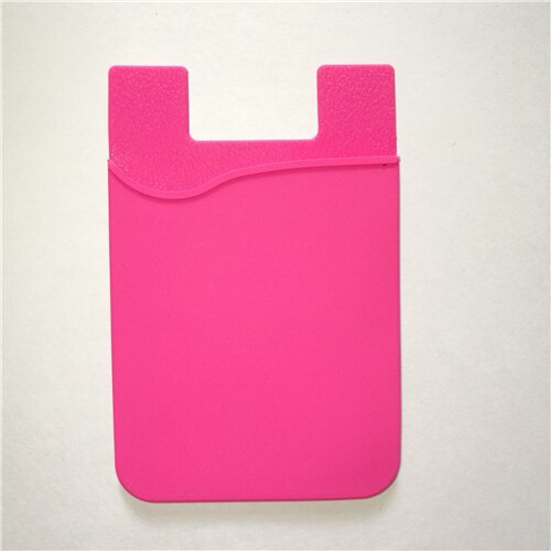 1PCS Silicone Card Cover Mobile Phone Back Pocket Women Men Card Case Elastic Non-slip Cell Phone Stick Adhesive Card Holder: rose