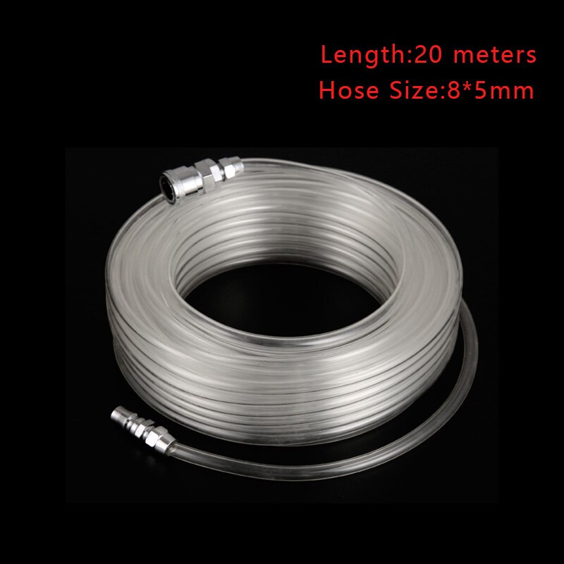 10M 15M 20M Pneumatic Pipe Air Pump Trachea Compressor Hose With Connector Straight High Pressure Flexible PU Gun 8x5mmTube: Transparent 20M