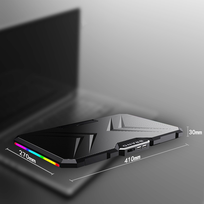 Podkładka chłodząca pod laptop 2 wyjątkowo ciche wentylatory 2 porty USB regulacja wysokości oświetlenie RGB efekt 12-17 Cal podstawka chłodząca do notebooka
