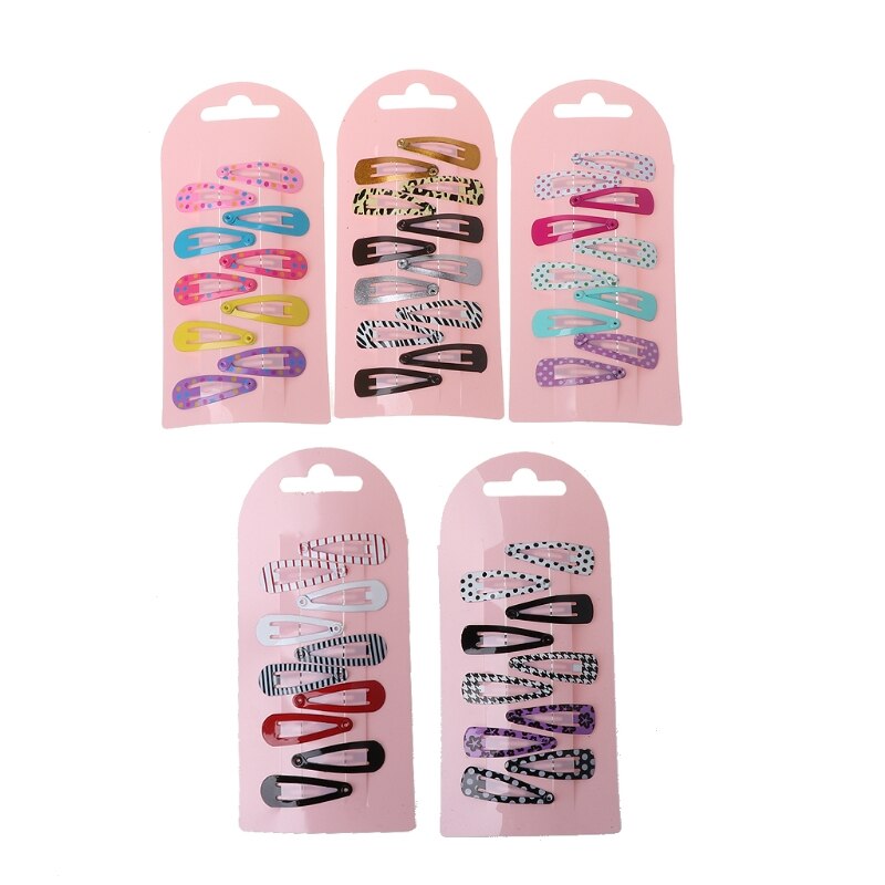 10 pièces mignon coloré métal Snap Clips épingle à cheveux filles pinces à cheveux enfants accessoires