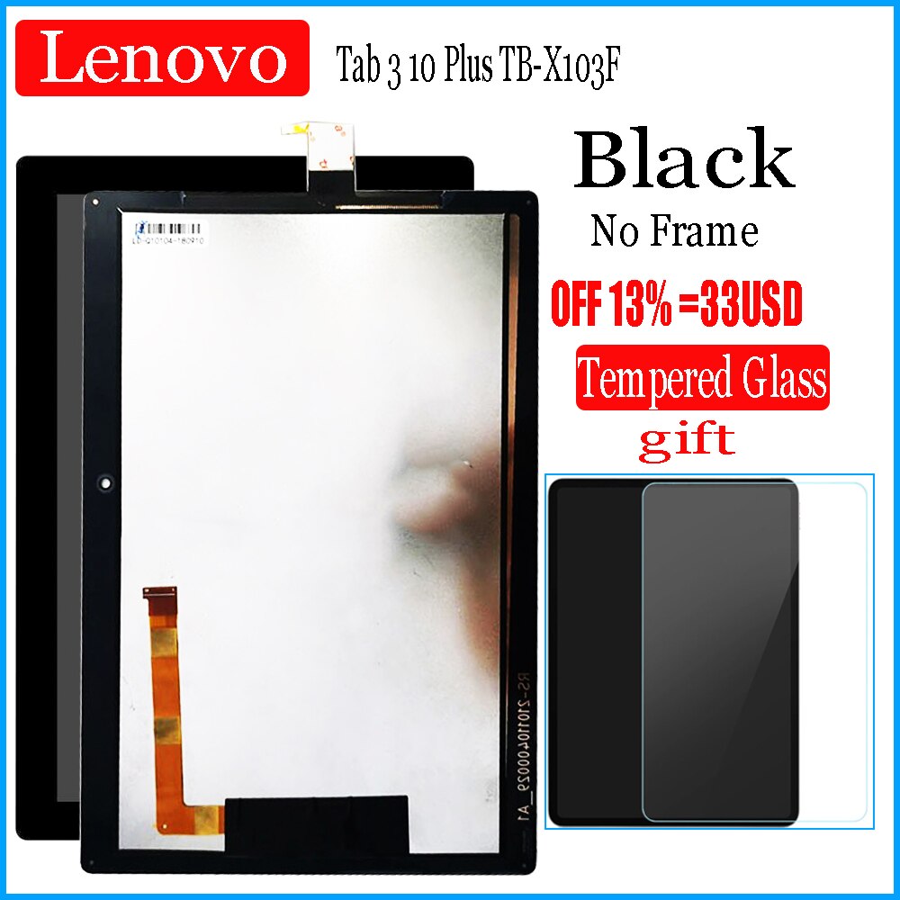 10.1 Inch Touch Screen Digitizer Vergadering Lcd-scherm Voor Lenovo Tab 3 10 Plus TB-X103F TB-X103 Tb X103F Tb X103 screen Panel: LCD No Frame Black