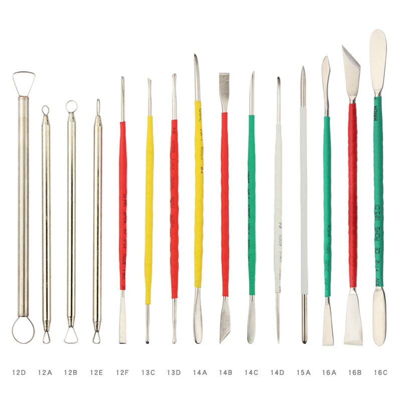 Espátula para arcilla, cerámica, acero inoxidable, cerámica, arcilla, escultura hecha a mano, herramienta de dibujo de losa: 15pcs