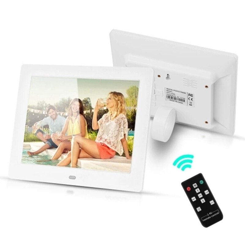 8 Inch Digital Photo Frame LED Screen Simple Eletronic Picture Photo Album Support 2.4G Wireless Remote Control Clock Music Vide