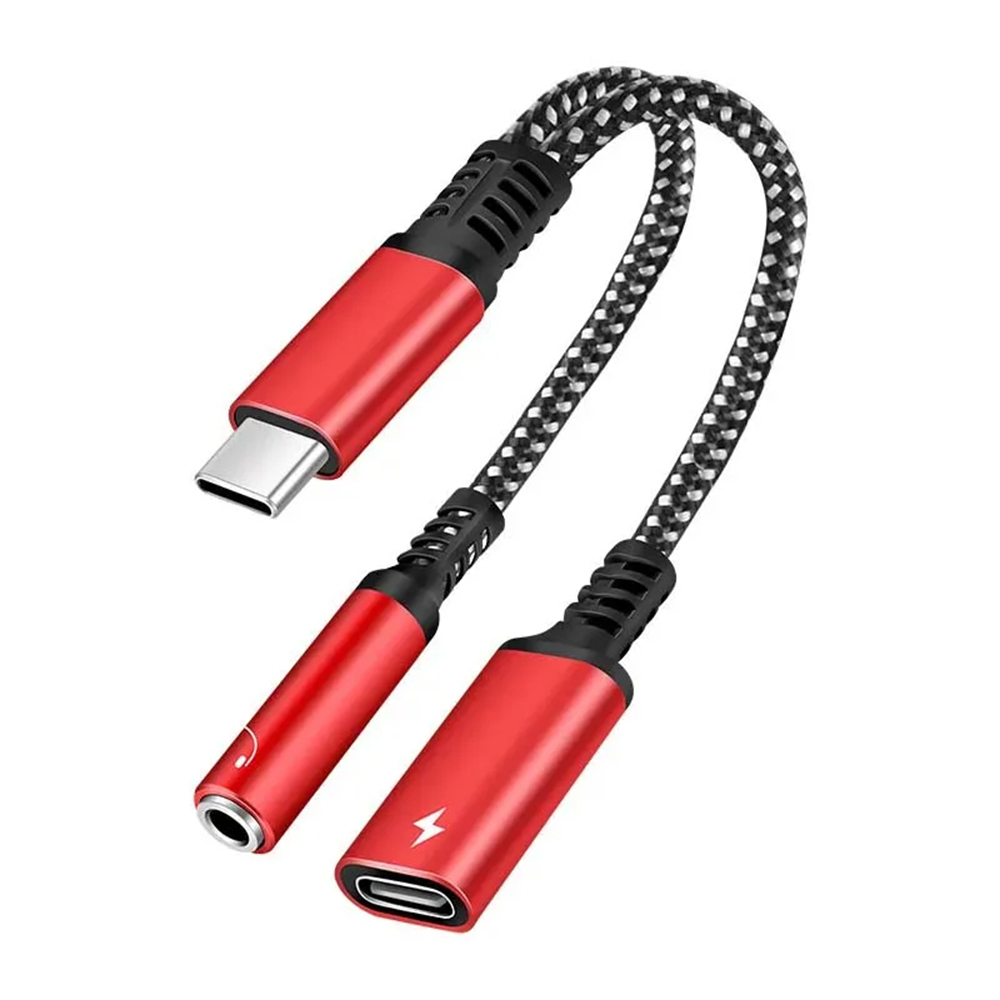 Nbili 2 in1 USBC do 3.5mm gniazdo słuchawkowe typu C PD 60W ładowanie Audio Aux adapter do iPhone 15 iPad Pro Samsung S24 Xiaomi Huawei: WHITE