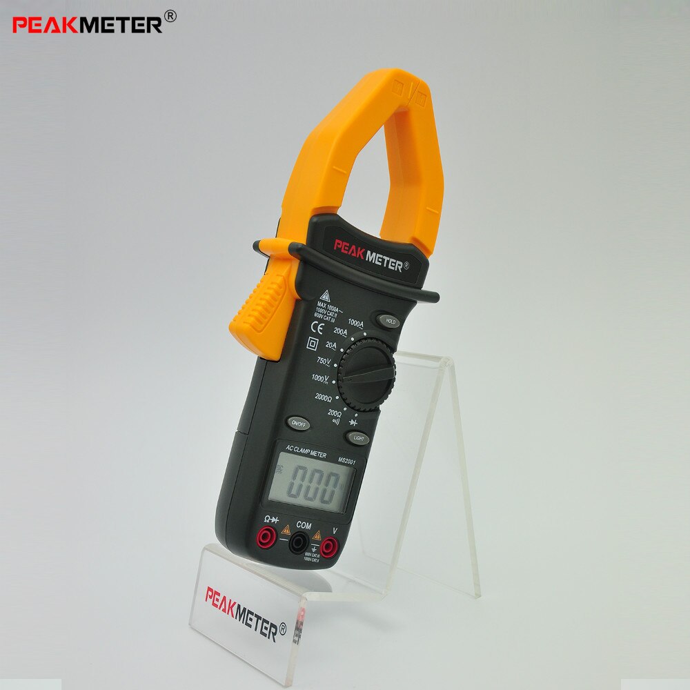 PEAK METER MS2001 Auto Range DC AC Digital Clamp Meter Frequency Test Backlight