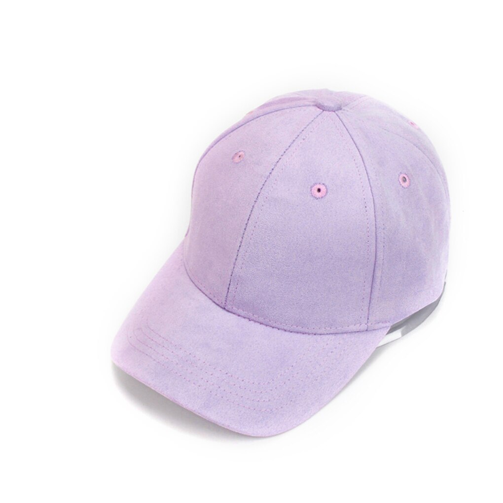 Justerbar unisex ruskind baseball cap buet randen hat ensfarvet udendørs sports hat vinter hat cap: 1