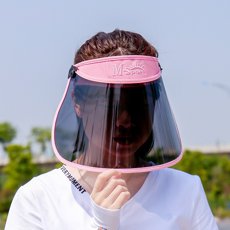 Ultraviolet Polarized Sun Visor Hats For Women Summer Sun Protection Outdoor Travel Fishing Biking Cover Face Sun Hat Female Cap: Pink