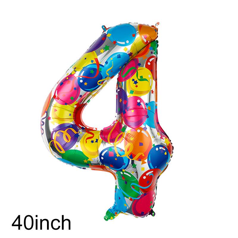 Globos de aluminio con números de Color grande de 40 pulgadas, globos digitales, decoración de de segundo cumpleaños, globo de helio para Baby Shower para niños y adultos: iridescent