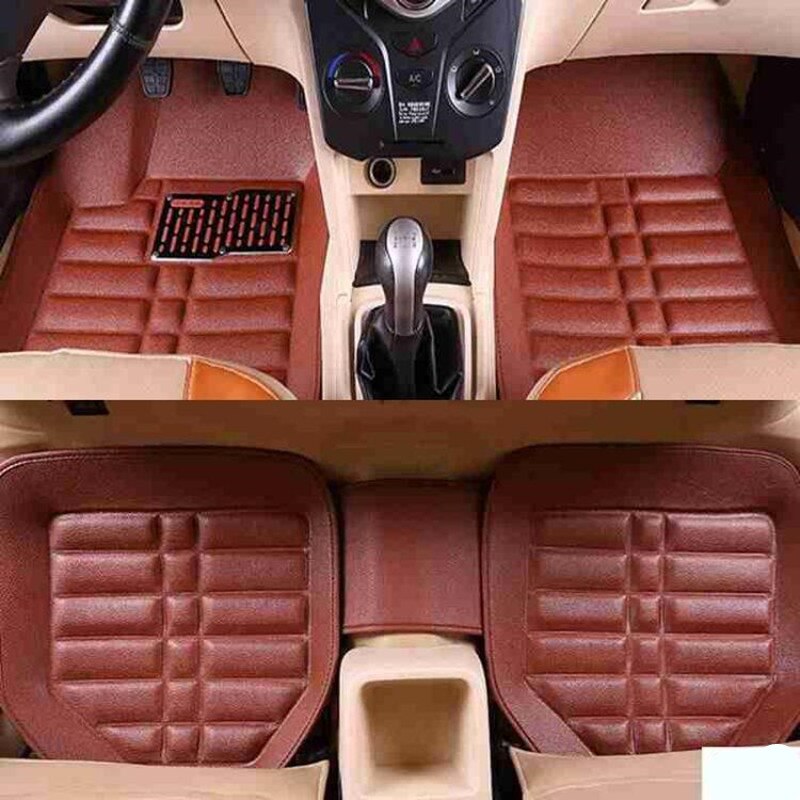 Auto car carpet foot floor mats For ssangyong kyron actyon korando rexton tivoli car mats accessories: Brown