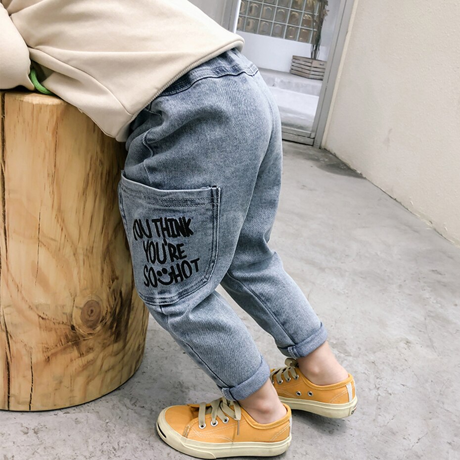 Jeans per bambina Jeans con lettere Jeans per bambini primavera autunno Jeans per bambina abiti Casual per bambina