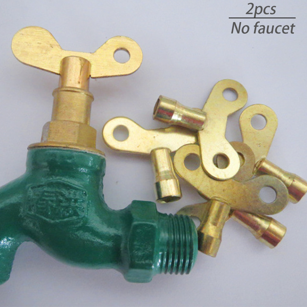 2PCS Water Tap Plumbing Hole Bleed Special Lock Radiator Brass Key Faucet Square Socket #0129