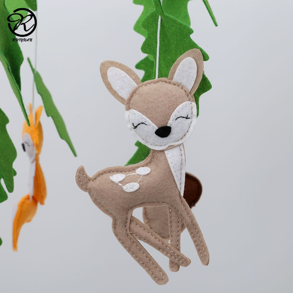 Woodland Felt Baby Nursery Mobiles Forest Animals Baby Crib Mobile